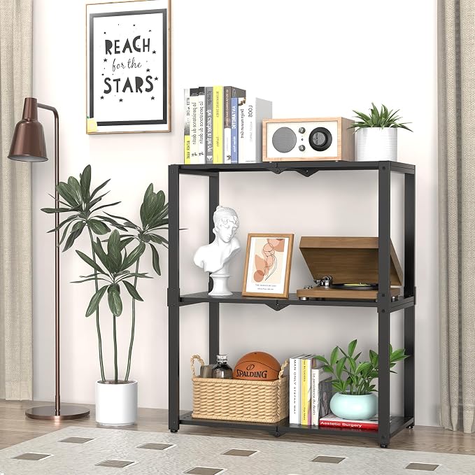 Hastatii 3-Shelf Storage Shelving Unit Metal Rack Heavy-Duty 28"x13.5"x33.5" - Image 2