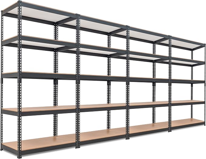 HOMEDANT 5-Tier Laminated Boltless Heavy Duty Metal Shelving Unit Adjustable by TheBestOrganizingSolution