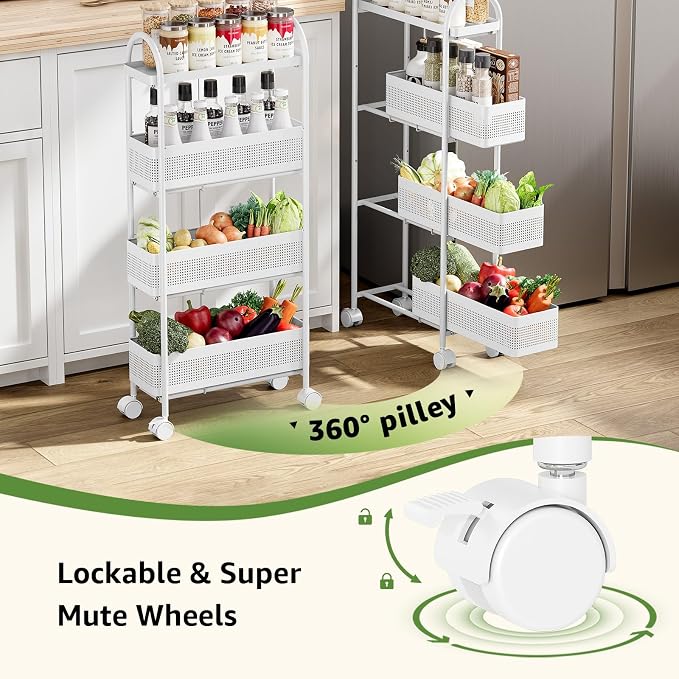 KINGRACK 4-Tier Slim Storage Cart - Image 4