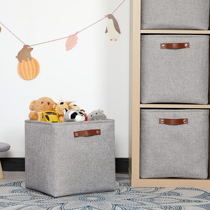 HNZIGE Fabric Storage Cubes Baskets, Foldable Storage Basket - Image 6