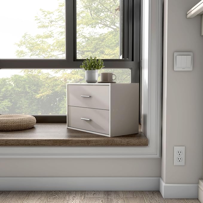 Homes: Inside + Out Apexa 2-Drawer Wooden Stackable Storage Drawers, Small Food - Image 2