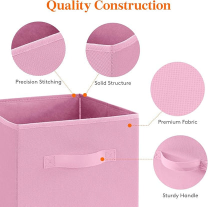 Lifewit Storage Cubes, 11 Inch Organizer Bins, 18L Pink, 6 Packs | Foldable - Image 3