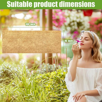 16x100 Inch Coconut Liner Roll for Planters Flower Basket Natural Coco Fiber - Image 6
