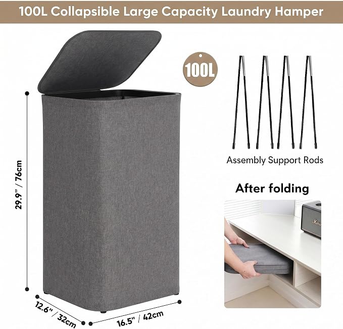 DOKEHOM 100L Laundry Hamper - Image 3
