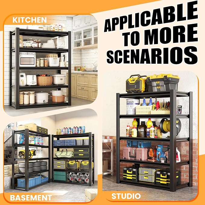 63" H Garage Shelving, Heavy Duty Storage Shelves, Garage Storage Shelves - Image 6