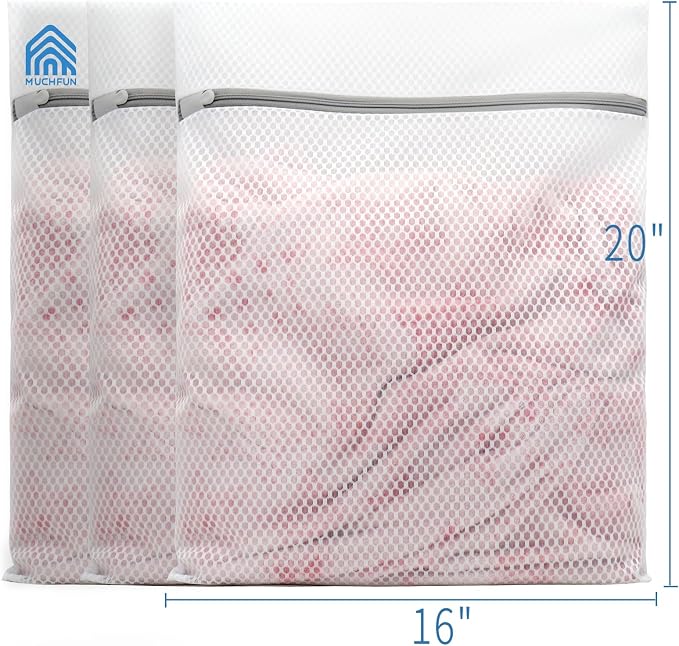 Muchfun 3Pcs Durable Honeycomb Mesh Laundry Bags - Image 4