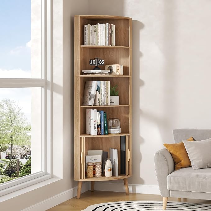 Corner Cabinet, 66.73'' Tall Modern Corner Bathroom Storage Cabinet - Image 5