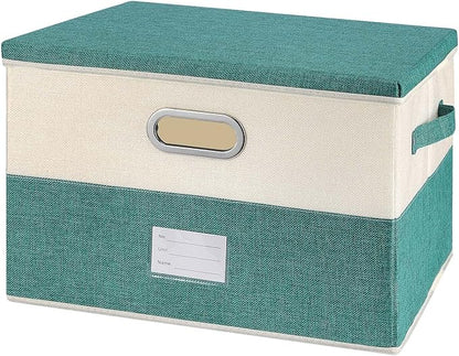 Large Linen Fabric Foldable Storage Bins by Unknown