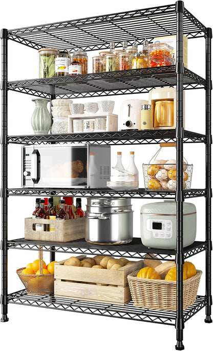 REIBII 71" H Metal Shelves 6 Tier Storage Shelves 1200LBS Adjustable Shelving by REIBII
