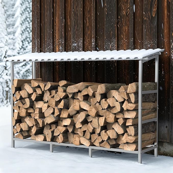 LIANTRAL 4ft Firewood Rack Outdoor - Image 4