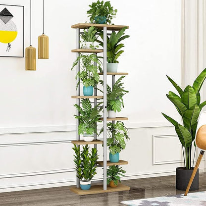 LINZINAR Plant Stand 8 Tier 9 Potted Multiple Flower Pot Holder Shelf Indoor - Image 4
