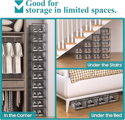 Kuject 12 Pack Large Shoe Boxes, Drop-front design fits women's size 10 - Image 5