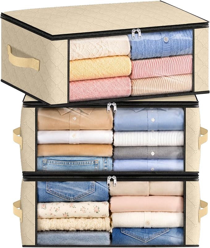 Fab totes 35L Closet Organizers and Storage, Foldable Under Bed Storage by Fabtotes