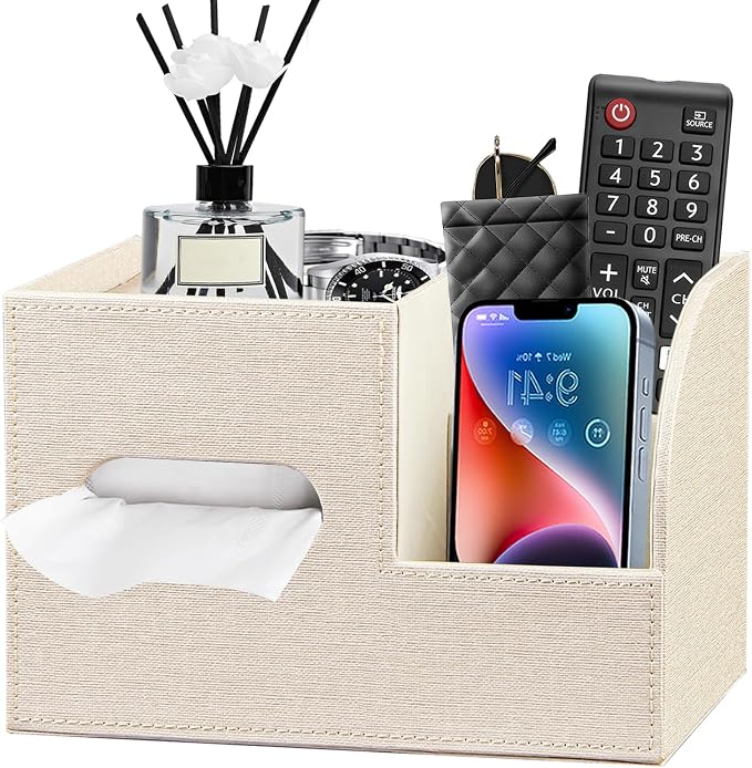 Leather Square Tissue Box Cover by PUSU
