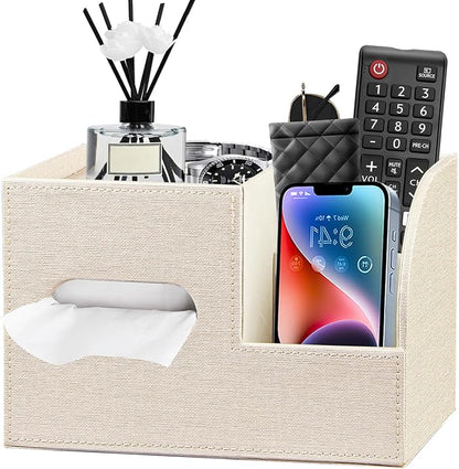 Leather Square Tissue Box Cover by PUSU