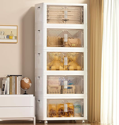Storage Bins with Lid 76QT, Stackable Storage Containers with Wheels and by FOCUSONLIFEBECONVENIENCE