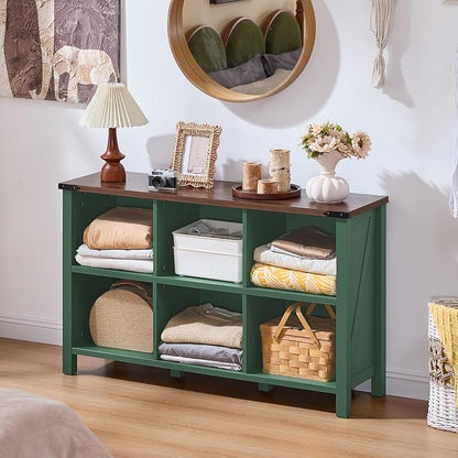 Joaxswe 6 Cube Storage Organizer, Farmhouse Green 47 Inch Wide Horizontal - Image 7