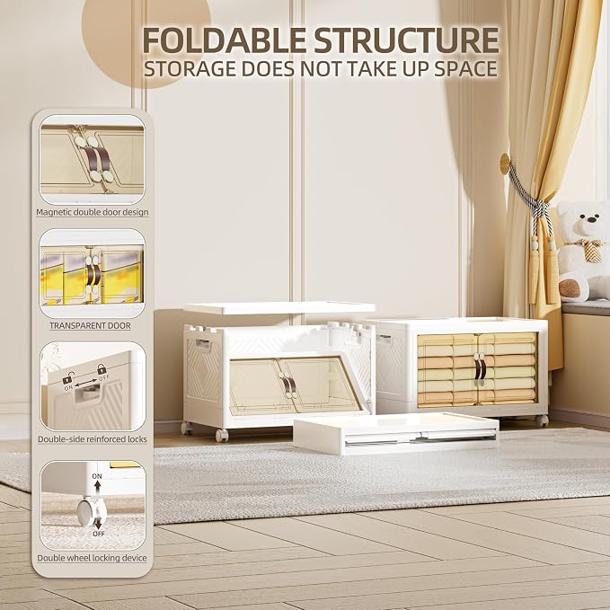 68 QT / 17 Gal Extra Wide Foldable Plastic Cabinet - Image 3