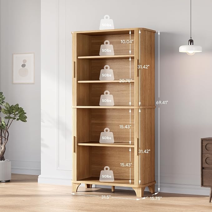 Decofy 69" Tall Kitchen Pantry Storage Cabinet - Image 2
