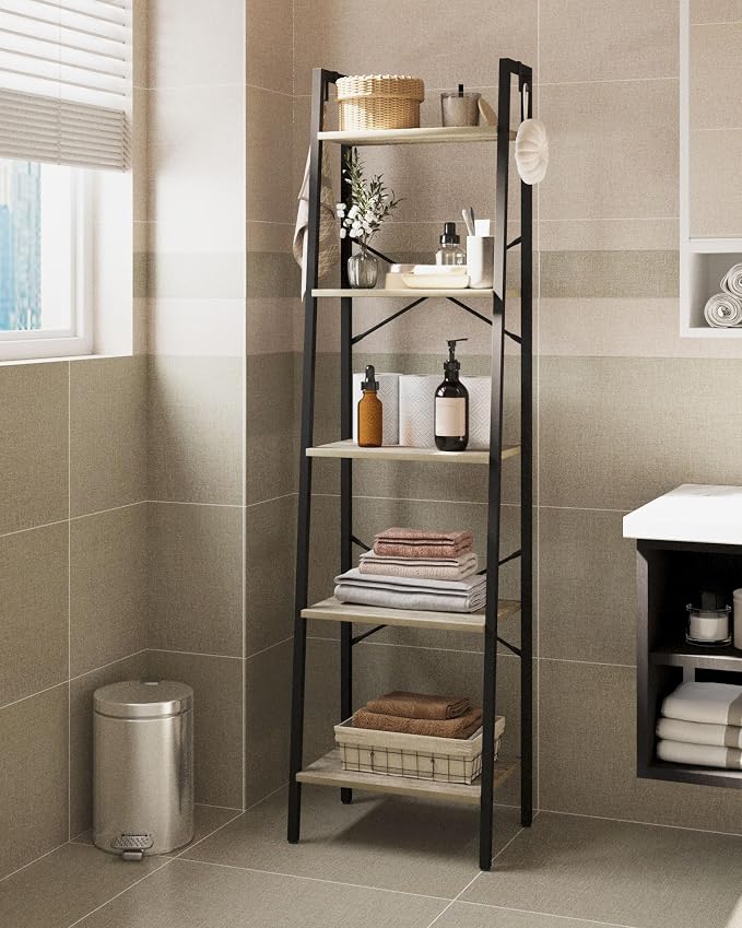 Hzuaneri Ladder Shelf, Freestanding Corner Storage Shelf | Bookcase - Image 6