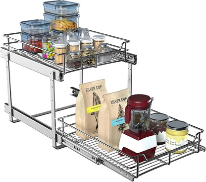 2-Tier Pull Out Cabinet Organizer, Pull Out Shelves and Drawer - Image 6