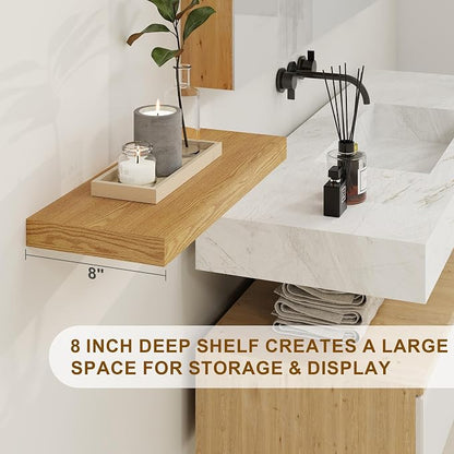 Floating Shelves for Wall, 8 Inch Deep Floating Shelves, Rustic Wood Floating - Image 4