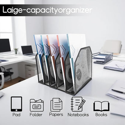 Adjustable Desk File Organizer, Detachable Office Folder Organizer, Compact - Image 6