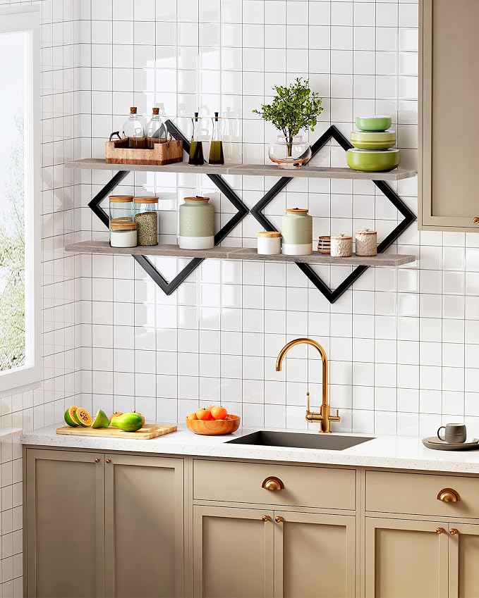CHOEZON Floating Shelves for Wall, 2-Tier Hanging Shelves, for Living Room - Image 7