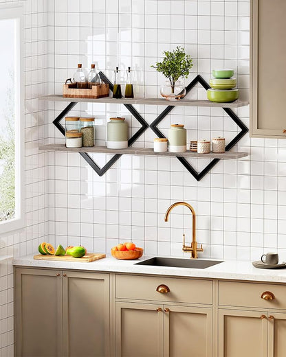 CHOEZON Floating Shelves for Wall, 2-Tier Hanging Shelves, for Living Room - Image 7