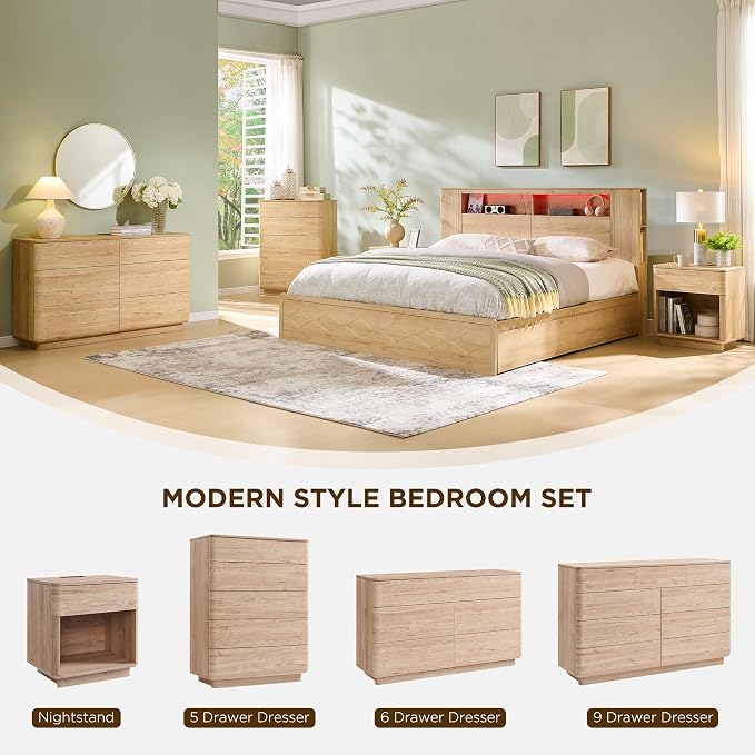 ACCOHOHO Modern 6 Drawer Dresser - Image 3