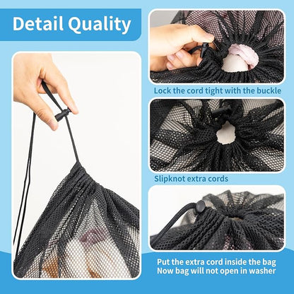 2 Pack Mesh Laundry Bags, 24 x 35 Inches Heavy Duty Drawstring Dirty Clothes Bag - Image 3