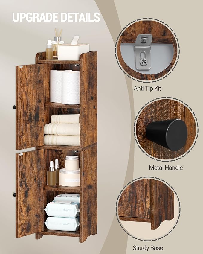 Hzuaneri Bathroom Storage Cabinet, Small Corner Floor Cabinet - Image 6