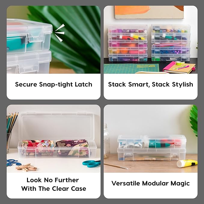 IRIS USA Pencil Case Boxes, |Made in USA|, Plastic Bead Organizing Containers - Image 3