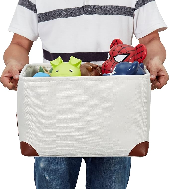 DECOMOMO White Storage Bins Fabric Storage Baskets - Image 8