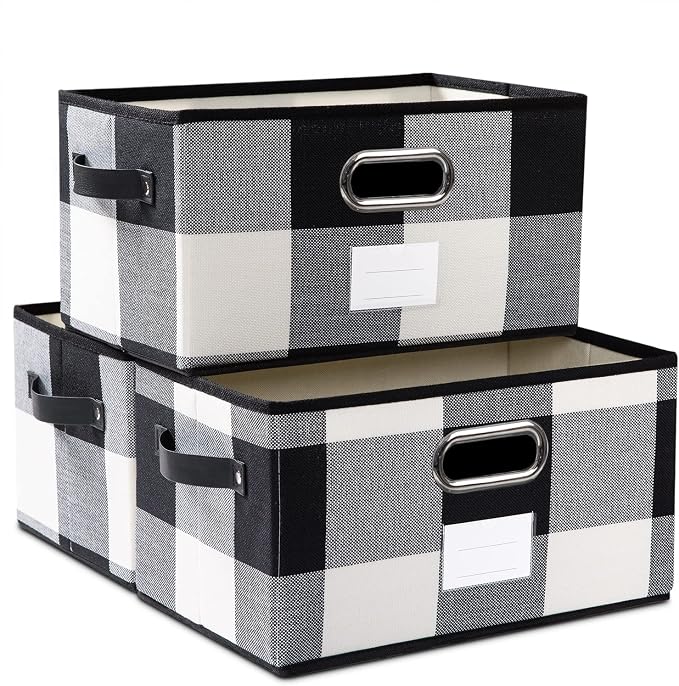 PRANDOM Fodable Storage Bins for Closet Decorative Fabric Storage Baskets Cubes by Prandom
