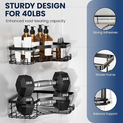 MAXIFFE 3 Pack Corner Shower Caddy - Image 6