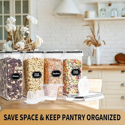 PRAKI Cereal Containers Storage Set, Measuring Cup & Marker - Image 6