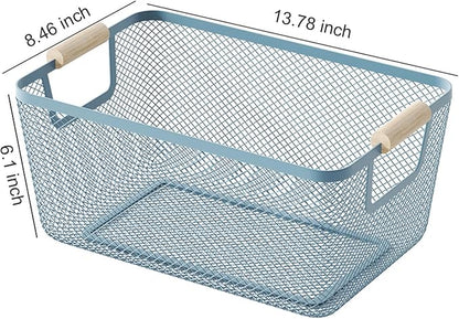 AJIODA Metal Mesh Steel Basket, Large Wire Storage Organizer Basket - Image 2