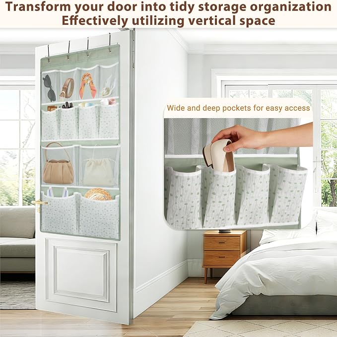 2 Pack- 12 Pocket Over Door Hanging Storage Organizer - Image 5