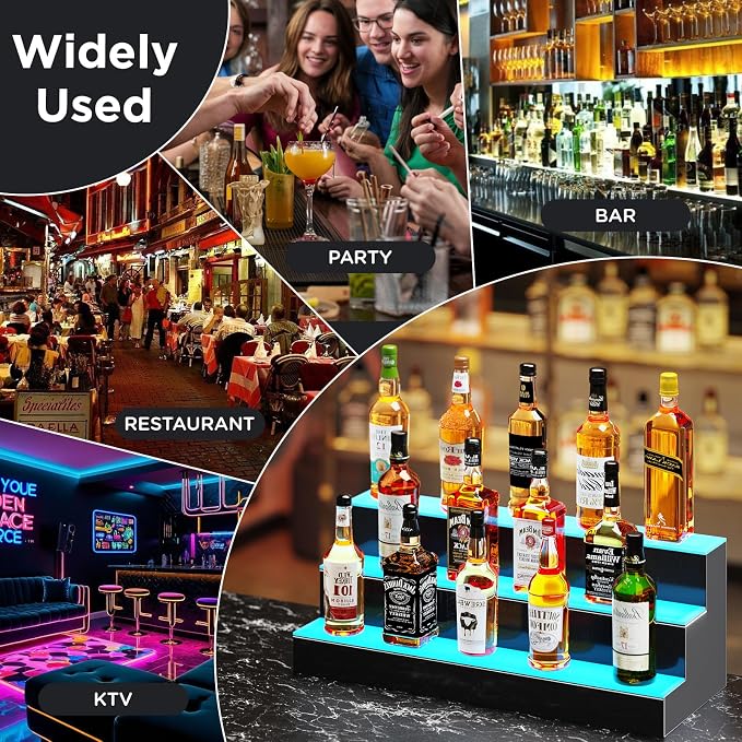 Dethan 2 Tier 40 Inch Liquor Bottle Display Shelf - Image 6