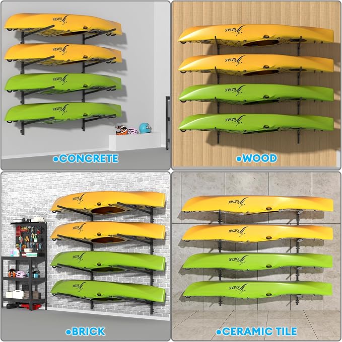 Kayak Storage Rack Heavy Duty, Adjustable Wall Mount Hanger - Image 3