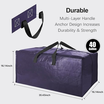 6 Pack Heavy Duty Extra Large Moving Bags W/Backpack Straps - Image 2