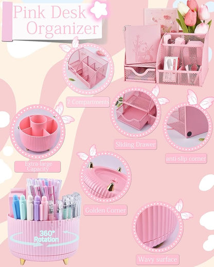 Pink Desk Accessories and Organizers - Image 2