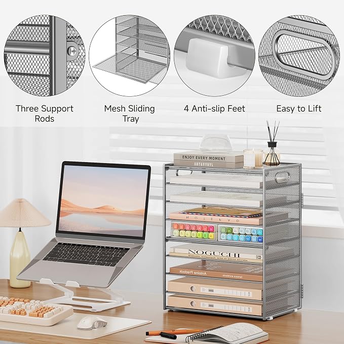 SUBEKYU 9 Tier Paper Organizer for Desk - Image 6