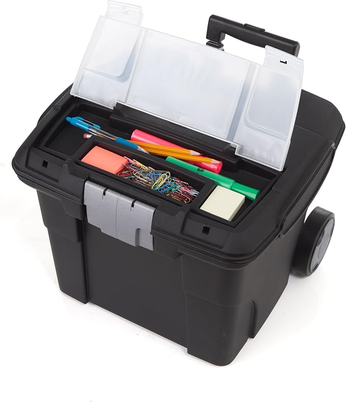 Storex Premium File Storage Box on Wheels - Image 8