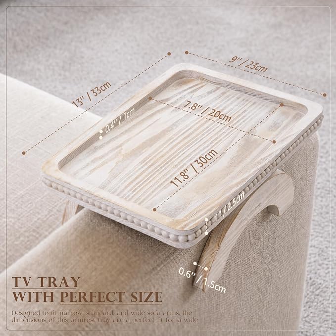 EOSAHR Pine Wood Couch Tray - Image 2