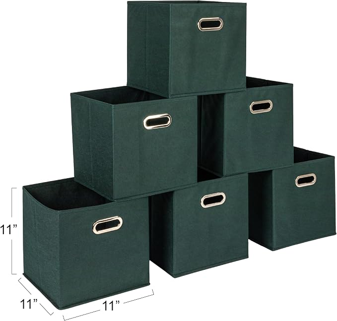 Household Essentials Foldable Fabric Storage Cubes 6-Pack – 11x11x11 Stackable - Image 2