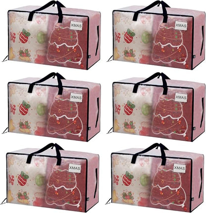 VENO 6 Pack Moving Bags and Large Christmas Decoration Storage Bins by Veno