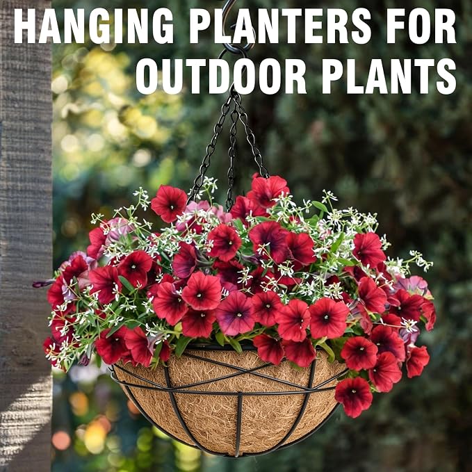 2 Pack 12 Inch Hanging Planters - Image 4