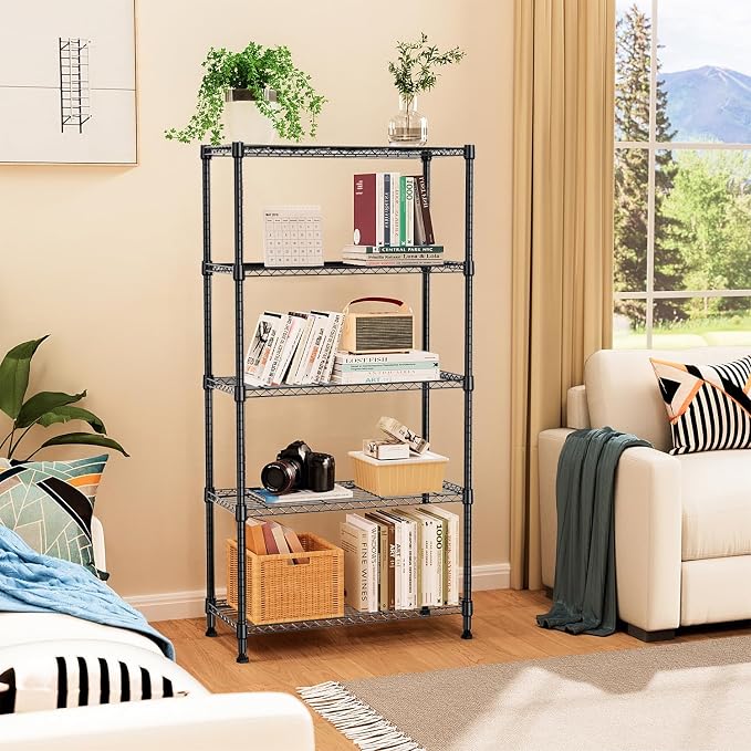 5 Tiers Shelf Metal Storage Shelves Standing 1750 LBs Household Shelf Organizer - Image 7